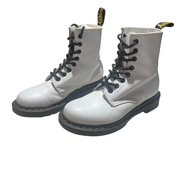 Dr. Martens 1460 Smooth Leather Boots in White - Women's Size 6/EU 37 - Picture 14 of 14